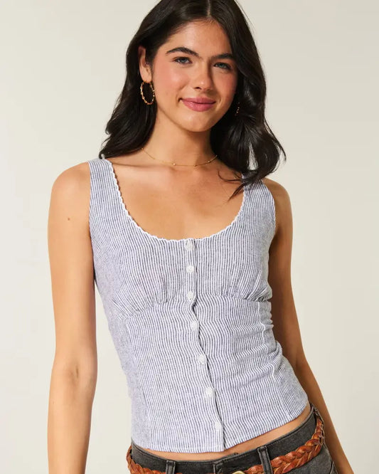 Button-Through Top